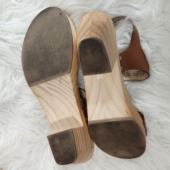 Steven Brown Fabee Leather Platform Clog Hippie Sandals 9M - Picture 5 of 7